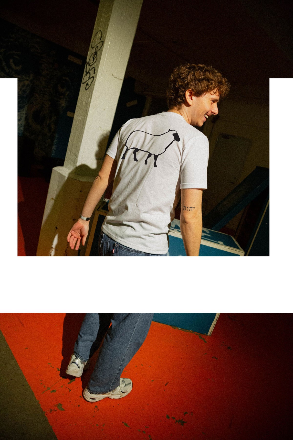 EKKÓ regular-fit t-shirt, hvítt — aftan, maður, prent "Eg var tann eini."